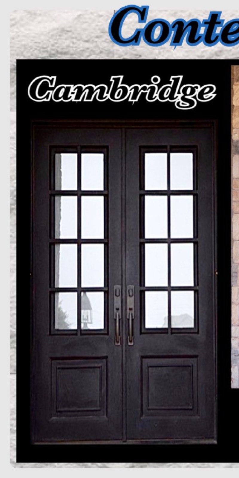 Cambridge custom iron door, Contemporary collection
