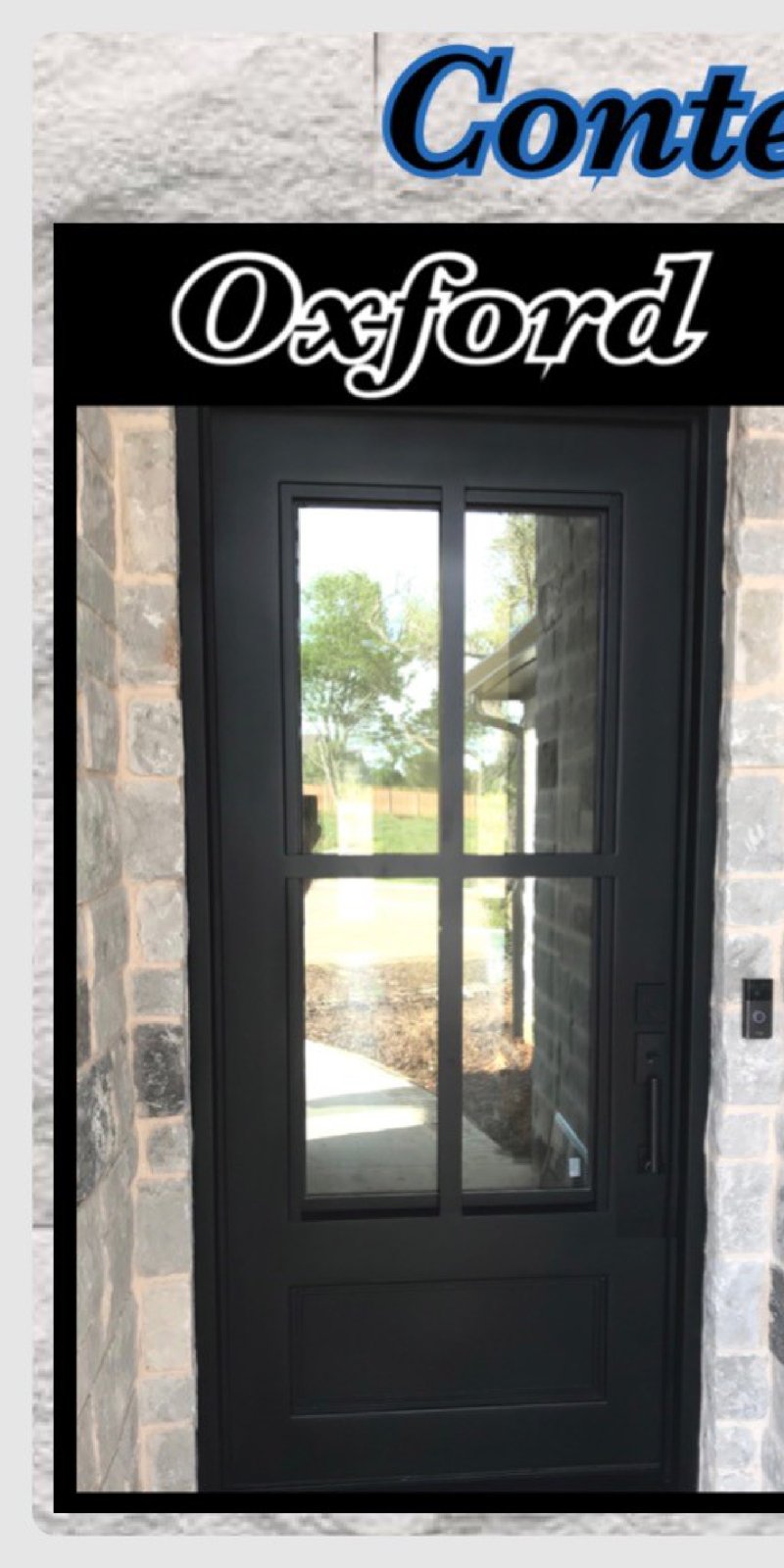 Oxford custom iron door, Contemporary collection
