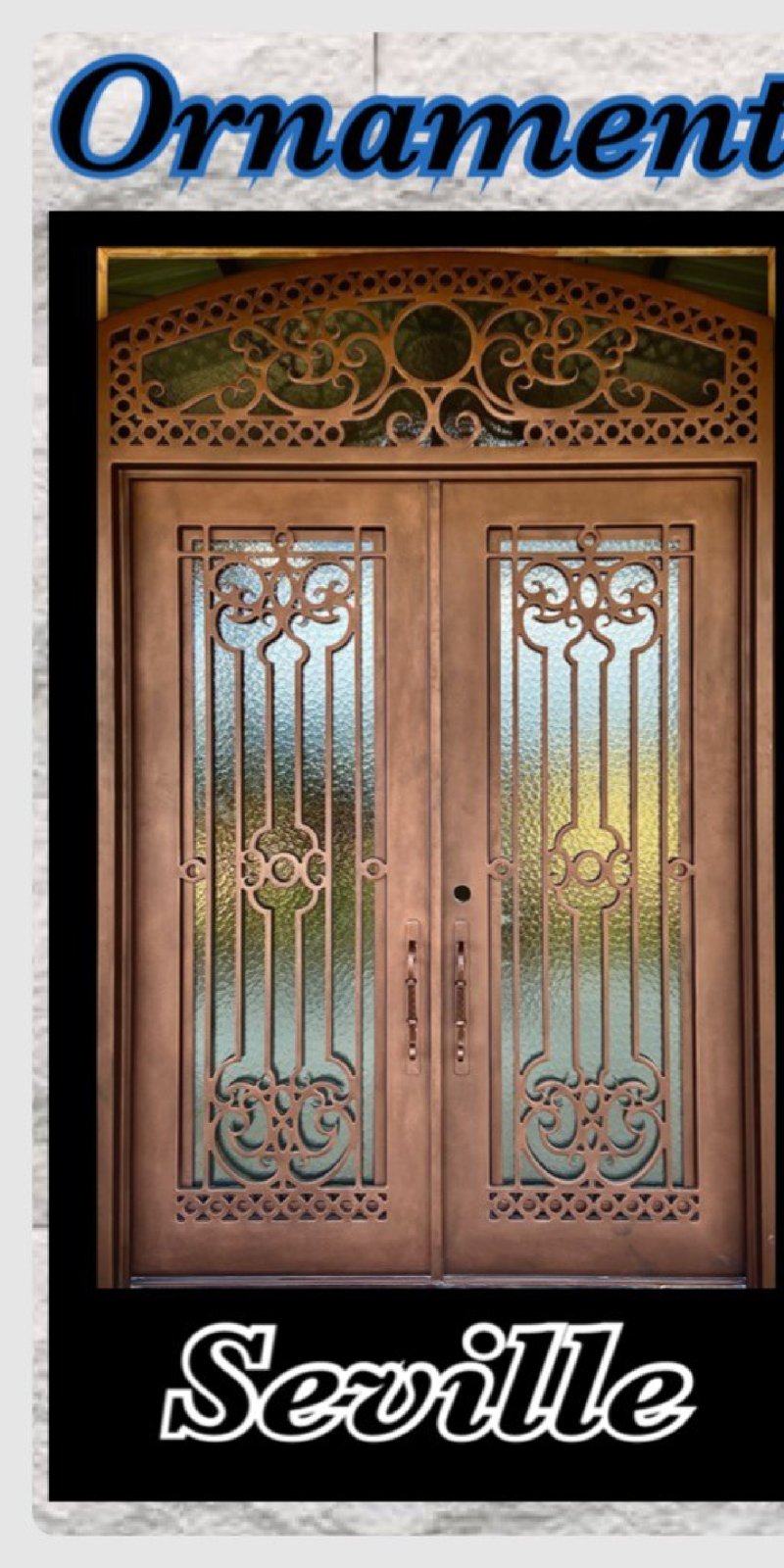 Seville custom iron door, Ornamental collection